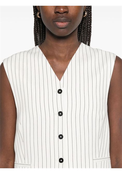 Ivory and black striped vest Loulou studio - women LOULOU DE SAISON | VANUAIVRYBLKSTRP